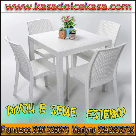 Set completo tavolo e sedie esterno