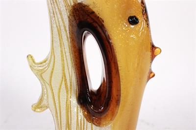 Scultura di pesce vetro di Murano marrone firmato Costantini, colore che - Foto 2