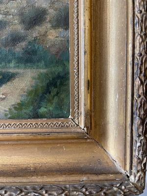 Dipinto antico, paesaggio di fine 1800, GRASSIS, in legno - Foto 6