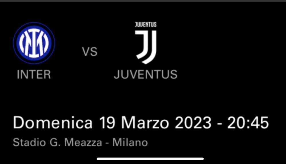 Biglietti inter Juventus 19/03 - in vendita a Livorno