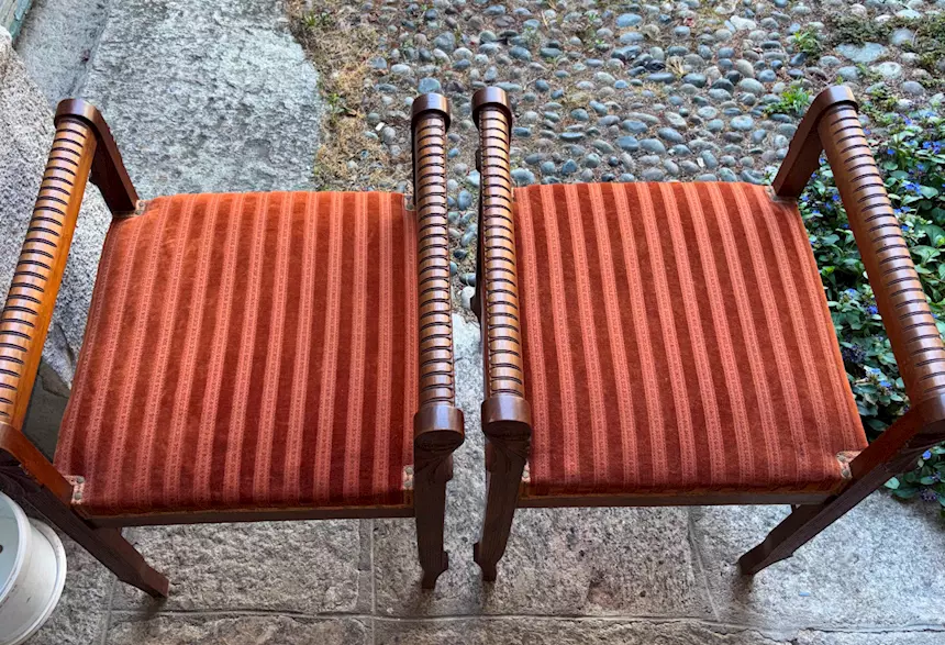 Sgabelli per pianoforte o panca da toeletta, in legno - Foto 6
