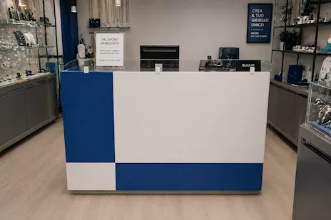 Banco cassa bianco con desk in plexiglass 54211