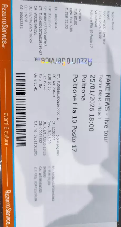 Foto 3 4 biglietti spettacolo Siani