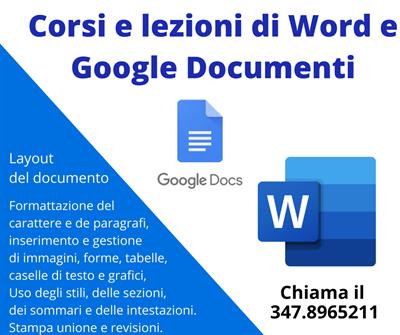 Corsi e lezioni di Word e Google Documenti