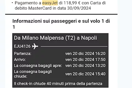 Biglietto EasyJet