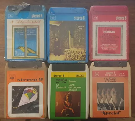 Lotto Stereo 8 da collezione (6 pezzi) Nomadi Camaleonti ecc