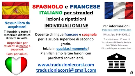 Professoressa superiori lezioni di SPAGNOLO e FRANCESE