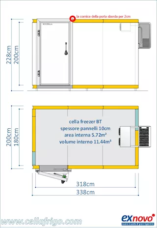 Cella BT per deposito surgelati in pronta consegna