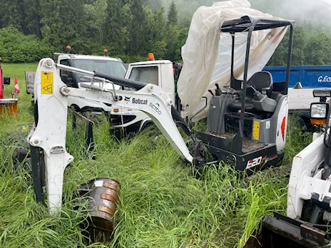 Mini escavatore Bobcat E20Z completo di benna