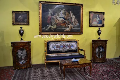 Coppia di servanti angoliere intarsiate stile Napoleone III
