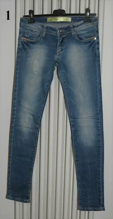 Taglia 42, Stock di 2 Pezzi Pantaloni Jeans da Donna, colore beige - Foto 2
