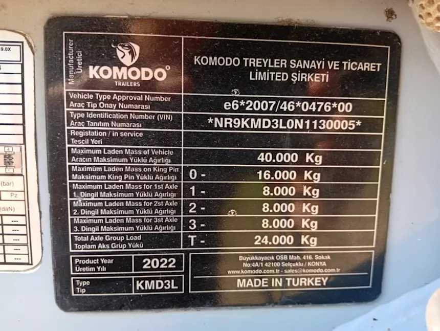 Foto 6Semirimorchio Komodo KMD3L