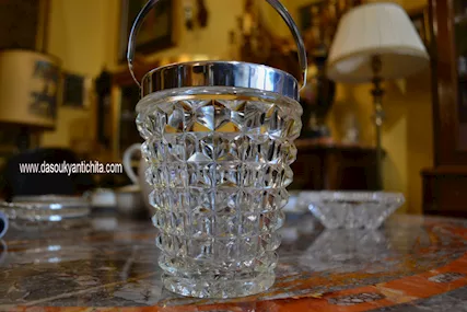 Secchiello del ghiaccio vintage anni 60 in cristallo, in ottime condizioni - Foto 6
