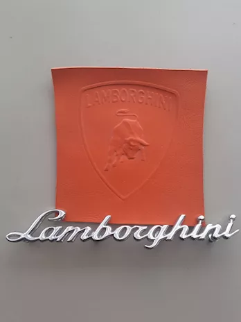 Scritta Lamborghini originale in acciaio lucido