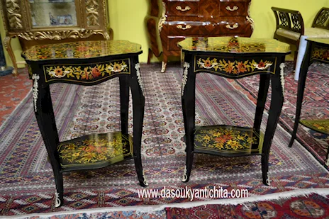 Tavolini-comodini ebanizzati stile Luigi XV