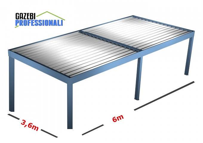 Bioclimatica 6x3,5 pergola gazebo dehor lamelle bar tettoia, colore bianco - Foto 9