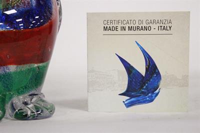 Scultura di gufo colorato vetro di Murano firmato Cammozzo, peso 3 kg - Foto 3
