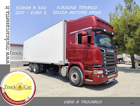 SCANIA R 500 - 2011 - 3 ASSI - FURGONE TERMICO SENZA MOTORE