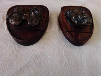 Coppia di rari segnaposto orientali, in legno - Anteprima 4