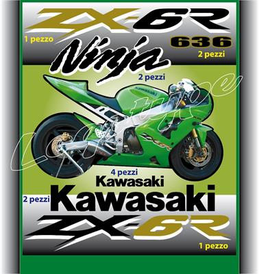 Kit Adesivi KAWASAKI Ninja ZX-6R anno 2003-2004