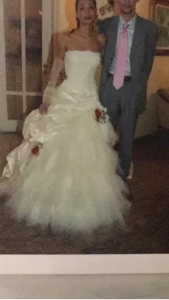Abito principessa Gonna e bustino in pizzo seta e tulle