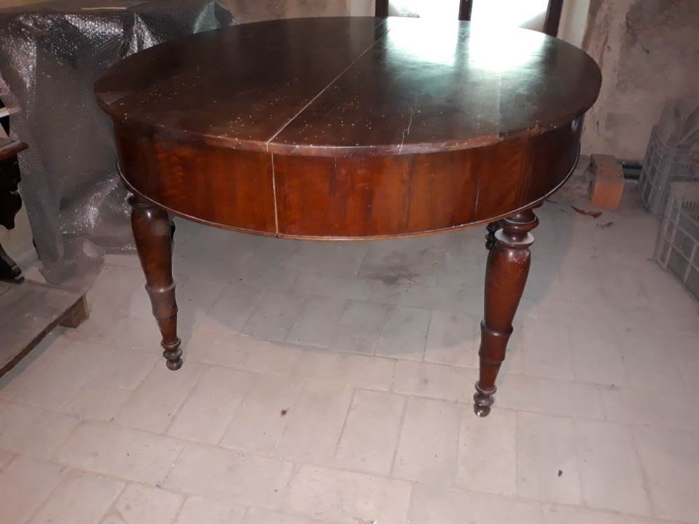 Tavolo ovale del 1800 Luigi Filippo orinale in noce - Foto 2