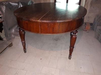 Tavolo ovale del 1800 Luigi Filippo orinale in noce - Foto 2