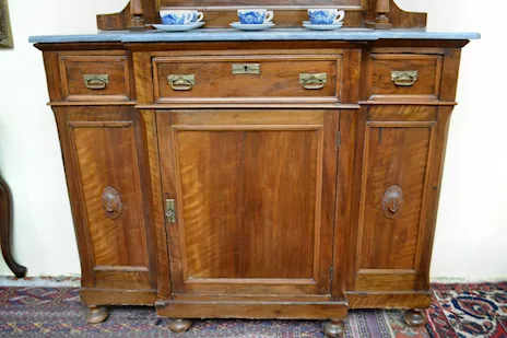 Antica credenza piattaia stile Luigi Filippo, in legno - Anteprima 5