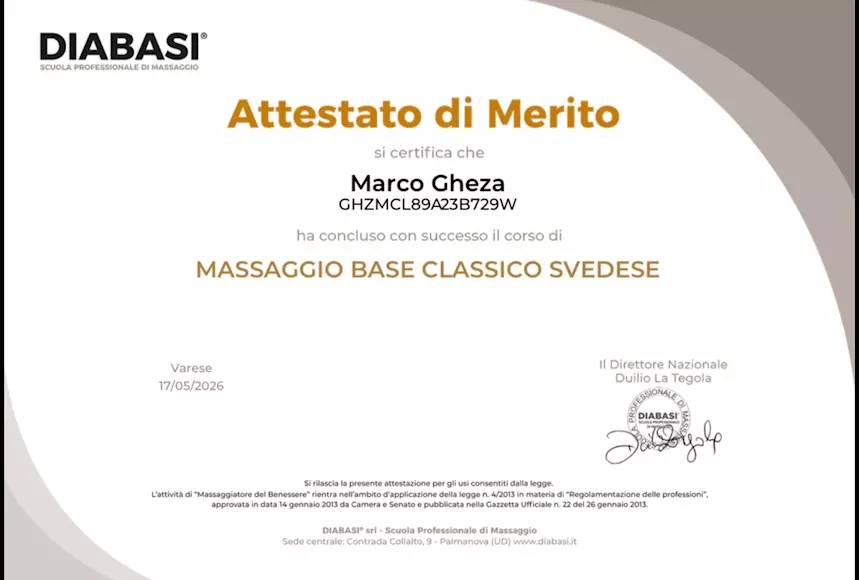 Massaggio classico svedese