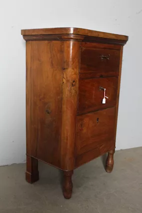 Antico credenzino a tre cassetti Carlo x 1820 noce massello