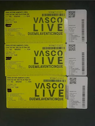 Scambio 3 biglietti Vasco