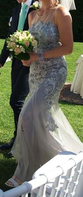 Meraviglioso abito da sposa con brillantini, color argento, taglia 42 - Foto 2