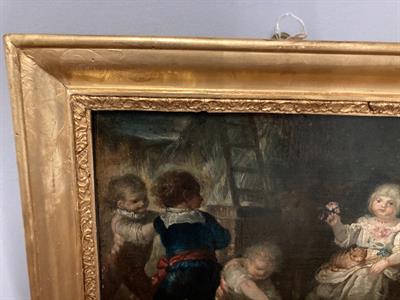 Antica coppia di dipinti epoca XVIII sec Gioco Di Putti - Foto 4