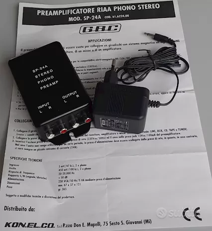 Preamplificatore RIAA phono/giradischi GBC SP-24A