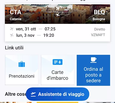 Volo Catania-Bologna (A/R) 31 ottobre - 3 novembre (2025)