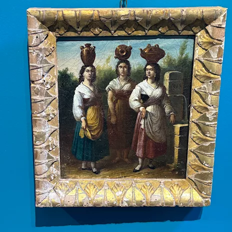 Antico dipinto olio su tela