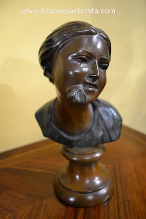 Piccolo busto in bronzo fanciulla di De Martino, ottime condizioni - Anteprima 1