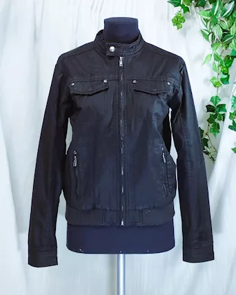 Giacca biker chiodo nero giubbotto similpelle