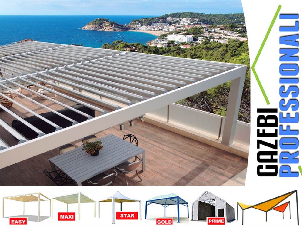 Bioclimatica 6x3,5 pergola gazebo dehor lamelle bar tettoia, colore bianco - Foto 10