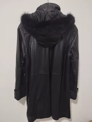 Cappotto di Vera pelle da donna TG 50 Nero, ottimo stato, prezzo trattabile - Anteprima 4
