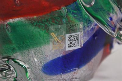 Scultura di gufo colorato vetro di Murano firmato Cammozzo, peso 3 kg - Foto 5