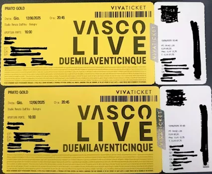 4 biglietti Vasco a Bologna