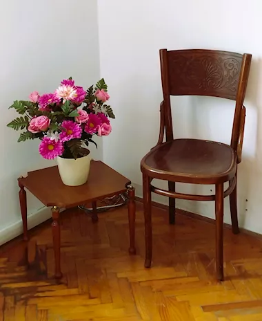Sedia da giardino in legno intagliata stile Thonet irish pub