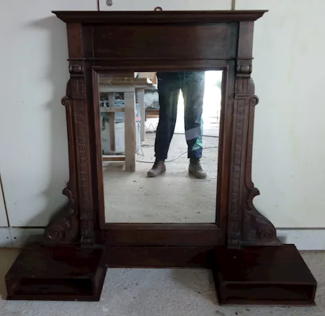 Specchiera antica in legno divisibile, misure complete altezza