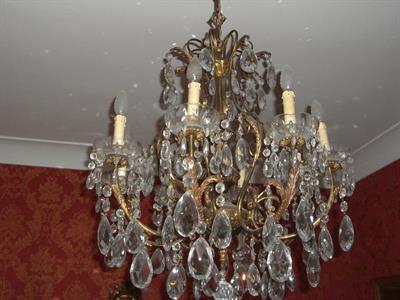 Lampadario o bracci cristalli boemia