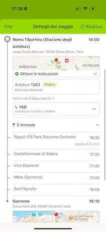 Biglietto A/R Roma/Sorrento dal 24 al 28 ottobre