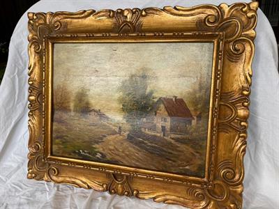 Dipinto di paesaggio, Pratesi, ottimo stato, in legno - Anteprima 1