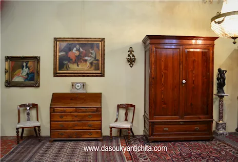 Antico armadio bifacciale toscano dei primi del 900, in legno massello - Anteprima 2