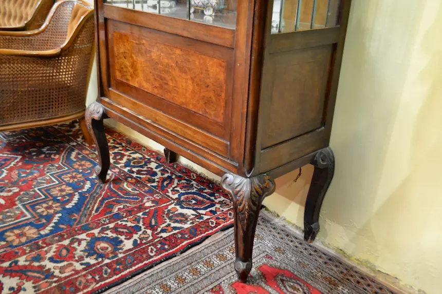 Antica cristalliera stile Chippendale primi del 900, in legno - Foto 6