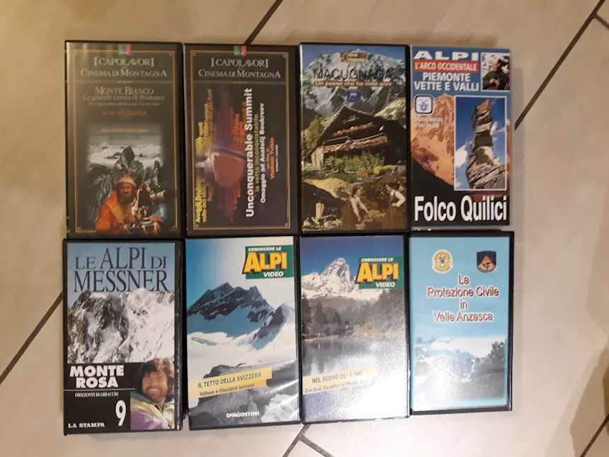 Videocassette VHS originali di montagna ed alpinismo, ottimo stato